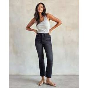 Outerknown Jeans The‎ Costa Crop Sz 33 Black Frayed Beachy Minimalist Preppy